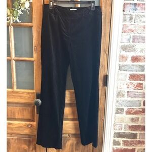 Ann Taylor LOFT Velvet Pants Size 6 Black Velvet Straight‎ Leg